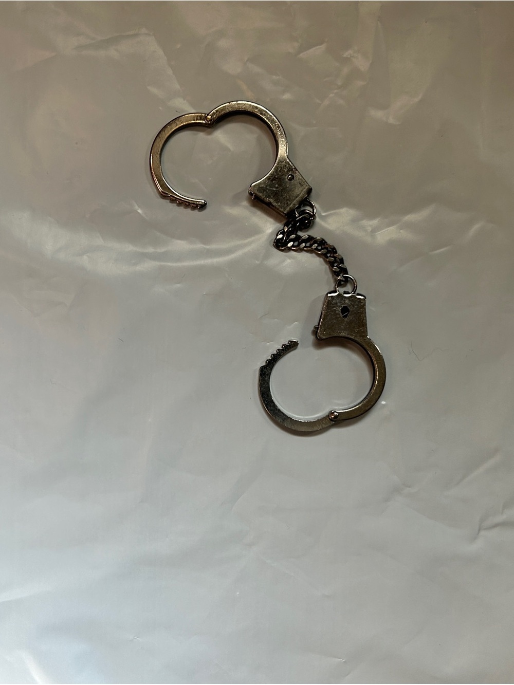 Silver Thumbcuffs Handcuff Keychain Charm for Women or Men